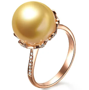 GVBORI big pearl gold ring 18K Rose Gold 11-12mm Natural South Sea Gold Pearl Ring Diamond Pearl Ring Wedding/Women's Day Gift
GVBORI big pearl gold ring 18K Rose Gold 11-12mm Natural South Sea Gold Pearl Ring Diamond Pearl Ring Wedding/Women's Day Gift
