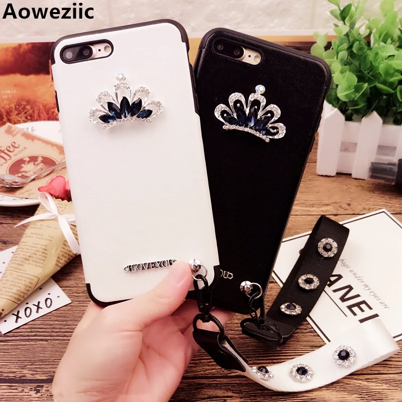 

Korean creativity personality luxury crown rhinestones for iPhone6 7plus mobile phone case soft silicone female models