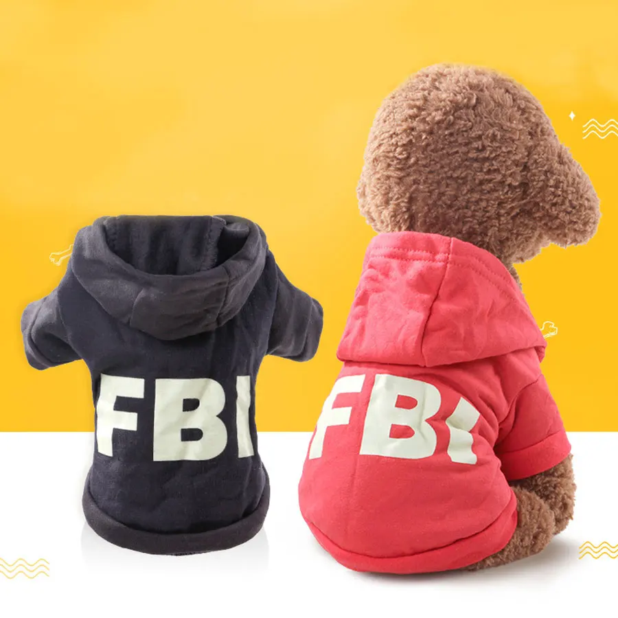 Grosshandel Herbst Fruhling Hund Kleidung Baumwolle Fbi Hundchen Kleidung Mantel Hoodie Kostume Fur Teddy Chihuahua Katze Bekleidung S Xl Grosse Von Chopin12 4 21 Auf De Dhgate Com Dhgate