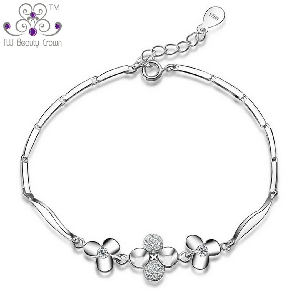 Real Solid 925 Silver Romantic 4 Four-Leaf Clover Flower Women's AAA Grade Cubic Zirconia Chain & Link Bracelet Fashion Jewelry
Real Solid 925 Silver Romantic 4 Four-Leaf Clover Flower Women's AAA Grade Cubic Zirconia Chain & Link Bracelet Fashion Jewelry