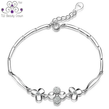 Real Solid 925 Silver Romantic 4 Four-Leaf Clover Flower Women's AAA Grade Cubic Zirconia Chain & Link Bracelet Fashion Jewelry
Real Solid 925 Silver Romantic 4 Four-Leaf Clover Flower Women's AAA Grade Cubic Zirconia Chain & Link Bracelet Fashion Jewelry