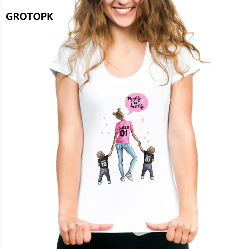 Mother and Duaghter Son T-shirts for Women Super Mom's Love White Tee Shirt Femme Cotton Vogue T Shirt Streetwear Harajuku Tops
Mother and Duaghter Son T-shirts for Women Super Mom's Love White Tee Shirt Femme Cotton Vogue T Shirt Streetwear Harajuku Tops
