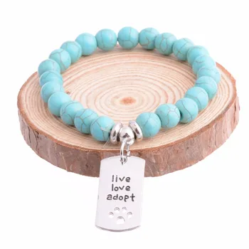 12PC/Lot Dog Tag Paw Prints Live Love Adopt Charms Bracelet For Pet Cat Animals Lovers Rescue Jewelry Gifts Natural Stone Beads
12PC/Lot Dog Tag Paw Prints Live Love Adopt Charms Bracelet For Pet Cat Animals Lovers Rescue Jewelry Gifts Natural Stone Beads