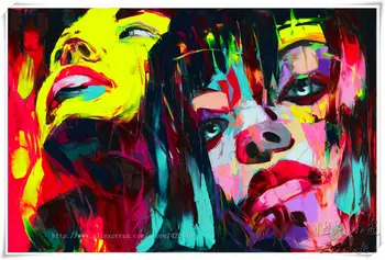 Palette knife painting portrait Palette knife Face Oil painting Impasto figure on canvas Hand painted Francoise Nielly Two Girls
Palette knife painting portrait Palette knife Face Oil painting Impasto figure on canvas Hand painted Francoise Nielly Two Girls