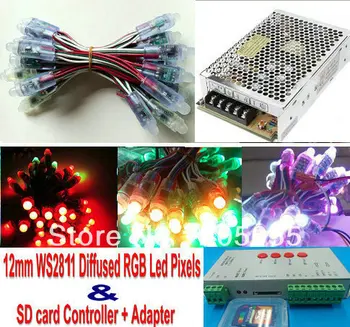 100Pcs 5V WS2811 pixel node 12mm full color Digital RGB addressable led punctiform waterproof+SD card controller+Adapter/power
100Pcs 5V WS2811 pixel node 12mm full color Digital RGB addressable led punctiform waterproof+SD card controller+Adapter/power