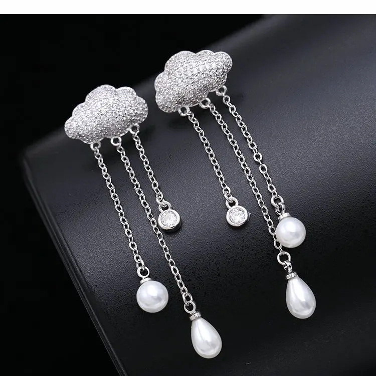 ENDELI 2019 New Sale Fashion jewelry high-end tassel pearl earring female Crystal From Bulgaria Zircon cloud earrings For Women
ENDELI 2019 New Sale Fashion jewelry high-end tassel pearl earring female Crystal From Bulgaria Zircon cloud earrings For Women
