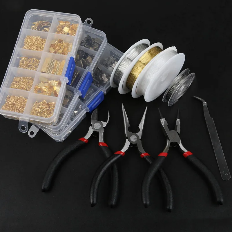 Combination Suit Jump Ring Lobster Clasp Tail Chain Pliers Tweezers DIY Jewelry Findings Making Box with Jewelry Tool Beads Kit
Combination Suit Jump Ring Lobster Clasp Tail Chain Pliers Tweezers DIY Jewelry Findings Making Box with Jewelry Tool Beads Kit