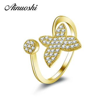 AINUOSHI 14K Solid Yellow Gold Open Ring Iced out Sona Diamond Flower Bud Butterfly Design Engagement Wedding Trendy Women Ring
AINUOSHI 14K Solid Yellow Gold Open Ring Iced out Sona Diamond Flower Bud Butterfly Design Engagement Wedding Trendy Women Ring