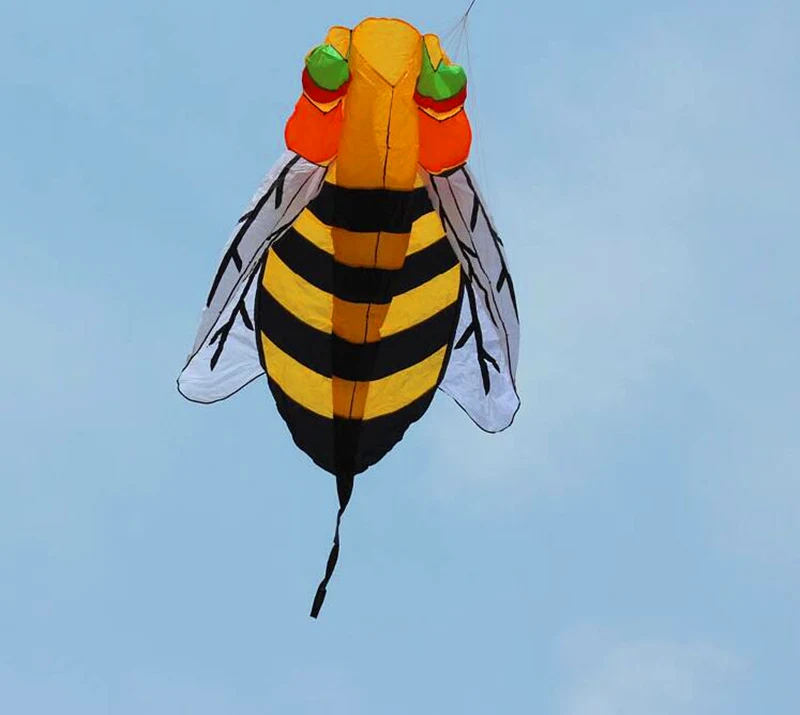 free shipping soft bee kite nylon ripstop outdoor toys flying kite tails beach fun kite line