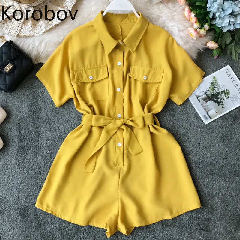 Korobov 2019 Summer New Solid Casual Beach Chiffon Playsuit Pocket Sashes Lacing Slim Women Jumpsuit Short Sleeve Bodysuit 77662
Korobov 2019 Summer New Solid Casual Beach Chiffon Playsuit Pocket Sashes Lacing Slim Women Jumpsuit Short Sleeve Bodysuit 77662