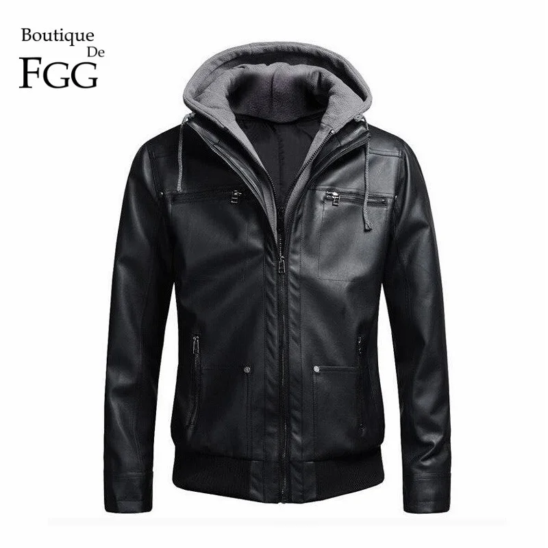 "European Size" Detachable Cotton Black Hooded Motorcycle Biker Men PU Leather Jacket and Coat Slim Fur Inside Jaqueta Couro
"European Size" Detachable Cotton Black Hooded Motorcycle Biker Men PU Leather Jacket and Coat Slim Fur Inside Jaqueta Couro