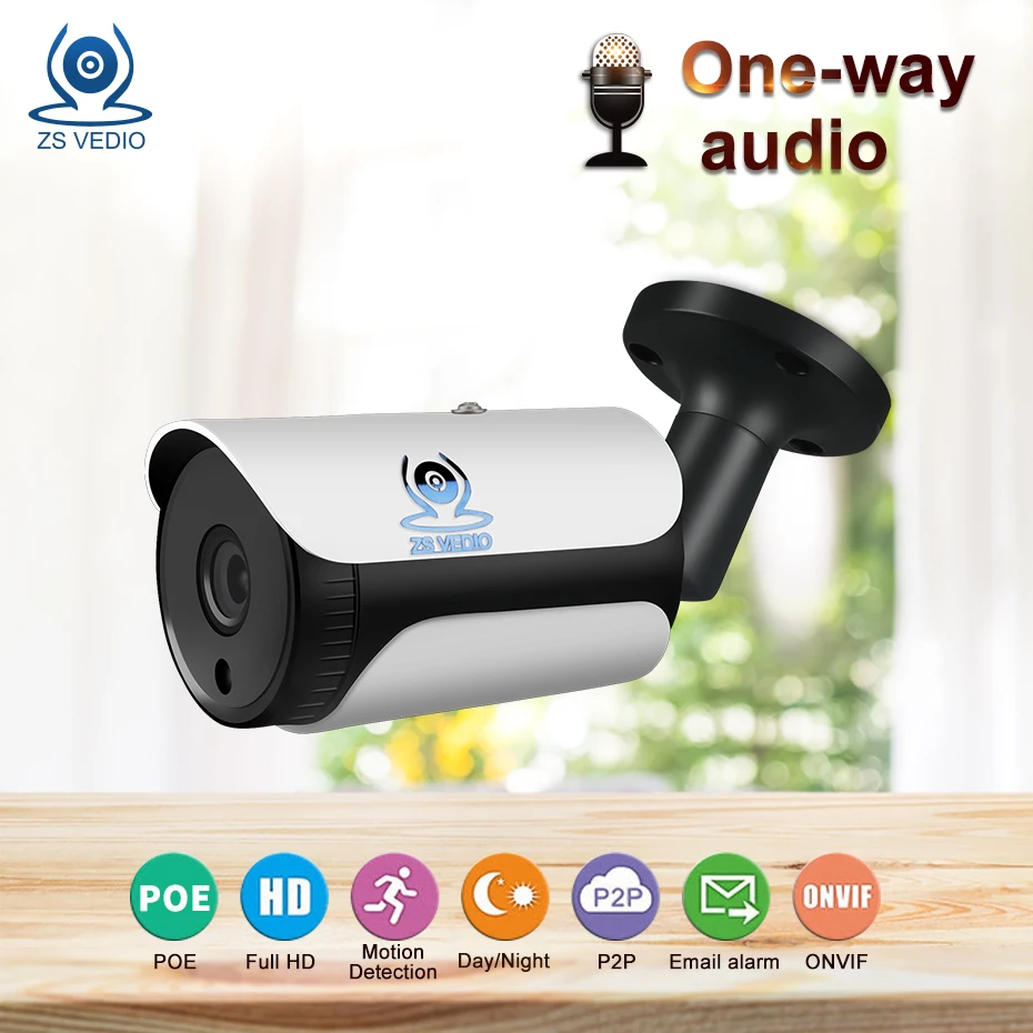 ZS VEDIO H.264 48v POE 720P 960P 1080P Audio IP Camera Onvif Outdoor Waterproof Security Video Surveillance P2P E-mail Ala
ZS VEDIO H.264 48v POE 720P 960P 1080P Audio IP Camera Onvif Outdoor Waterproof Security Video Surveillance P2P E-mail Ala
