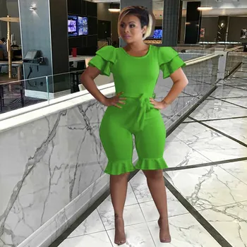 2019 Women Bodycon Ruffle Jumpsuit Sexy O Neck Solid Sashes Shorts Romper Skinny Elastic Jumpsuit Overalls
2019 Women Bodycon Ruffle Jumpsuit Sexy O Neck Solid Sashes Shorts Romper Skinny Elastic Jumpsuit Overalls