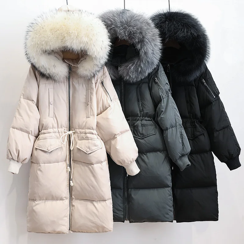 Big Real Raccoon Fur 2019 Winter Jacket Women White Duck Down Parkas Female Long Loose Hooded Thick Warm Jacket Women Down Coat
Big Real Raccoon Fur 2019 Winter Jacket Women White Duck Down Parkas Female Long Loose Hooded Thick Warm Jacket Women Down Coat