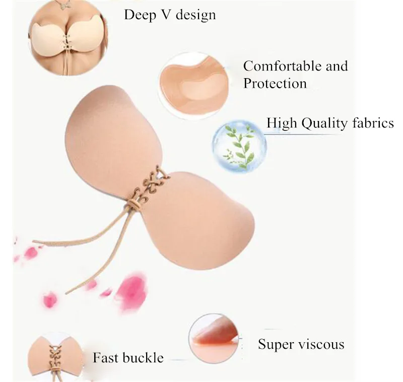 Seamless Invisible Bra Adhesive Silicone Backless Bralette Strapless Push Up Bra Sexy Lingerie Fly Bra Women Underwear 11