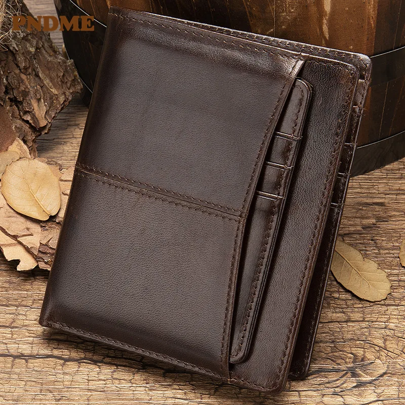 PNDME vintage men's genuine leather wallet luxury simple soft cowhide short credit cards women's small purse clutch money bag
PNDME vintage men's genuine leather wallet luxury simple soft cowhide short credit cards women's small purse clutch money bag