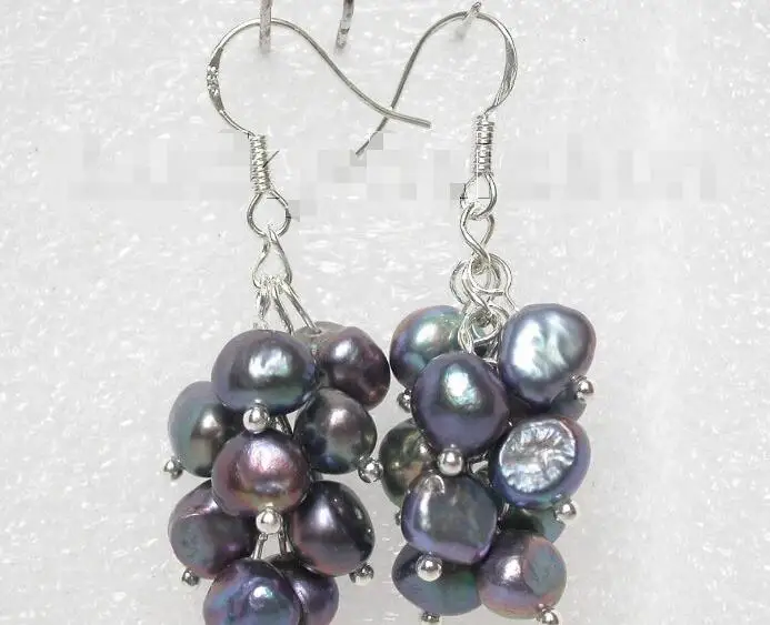 Free shipping hot sale Women Bridal Wedding Jewelry >>Grape natural black pearls dangle earrings 925ss hook
Free shipping hot sale Women Bridal Wedding Jewelry >>Grape natural black pearls dangle earrings 925ss hook