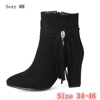 Spring Autumn Women Ankle Boots Square High Heel Woman Short Boots Ladies Shoes botas Plus Size 34 - 40 41 42 43 44 45 46
Spring Autumn Women Ankle Boots Square High Heel Woman Short Boots Ladies Shoes botas Plus Size 34 - 40 41 42 43 44 45 46