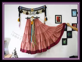 cotton 4tiered 18yards Ats Gypsy tribal belly dance skirt with border EI45
cotton 4tiered 18yards Ats Gypsy tribal belly dance skirt with border EI45