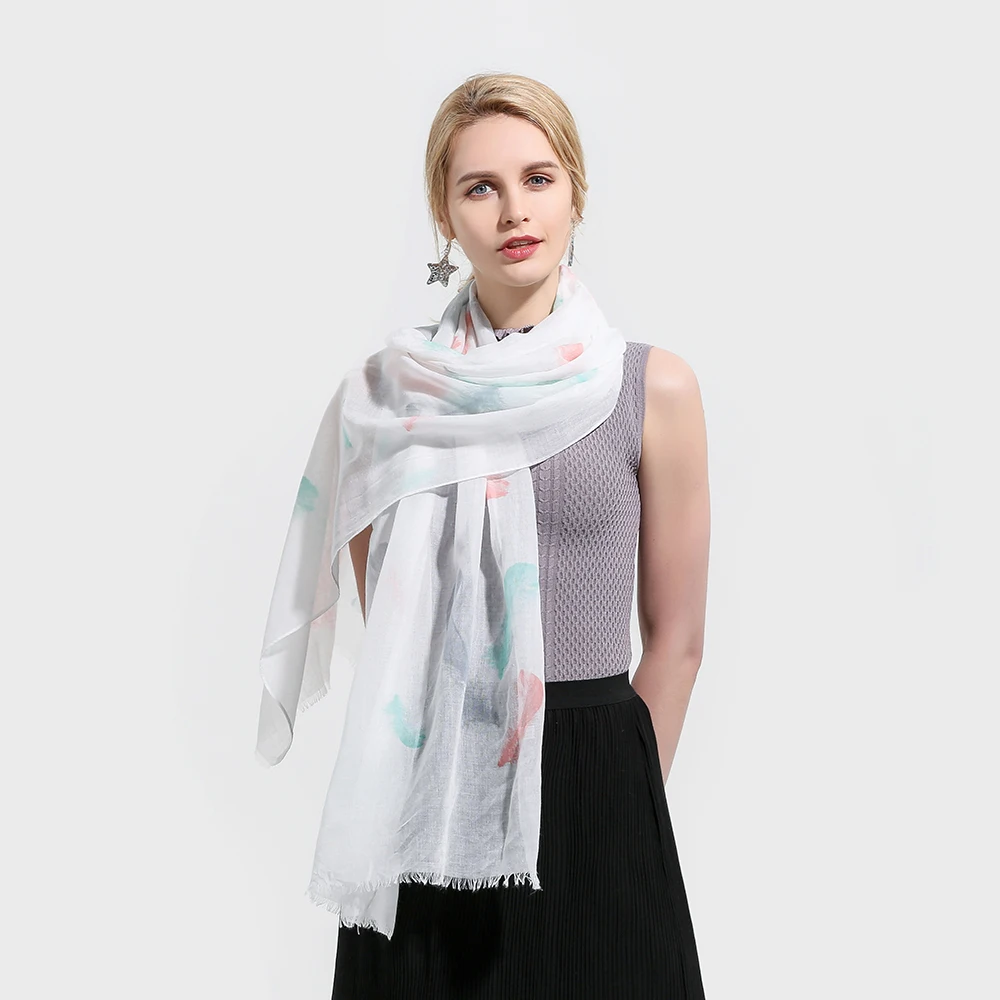 Winfox New Fashion Spring Summer White Sky Blue Feather Print Long Fringe Scarfs And Shawls Womens Ladies
Winfox New Fashion Spring Summer White Sky Blue Feather Print Long Fringe Scarfs And Shawls Womens Ladies