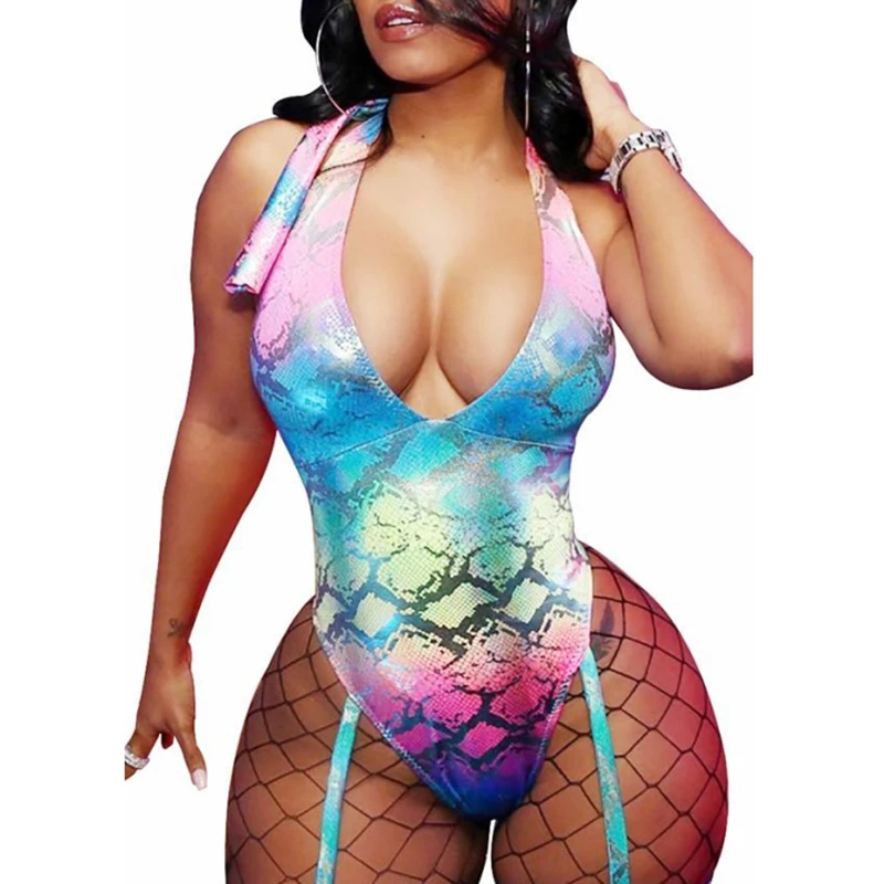 Women's Sexy Hign Cut Snake Print One Piece Monokini Swimsuits Backless Thong Bathing Suits Lycra Printed Halter Swimwear
Women's Sexy Hign Cut Snake Print One Piece Monokini Swimsuits Backless Thong Bathing Suits Lycra Printed Halter Swimwear