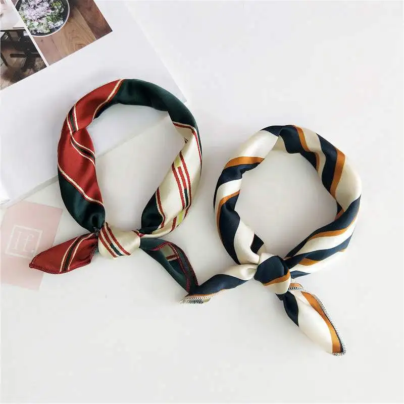 Silk Scarf Women Soft Square Scarves Multifunctional Hijab Head Scarf Stripe Print Neckerchief Shawl
Silk Scarf Women Soft Square Scarves Multifunctional Hijab Head Scarf Stripe Print Neckerchief Shawl