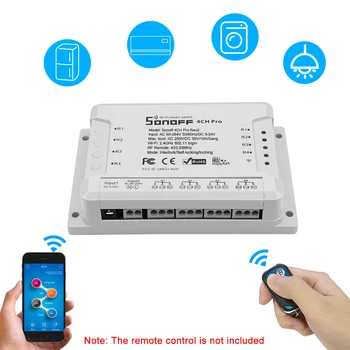 SONOFF 4CH Pro ITEAD RF 433MHz 4 Gang WiFI Switch Works with Amazon Alexa & for Google Home/Nest Smart Home