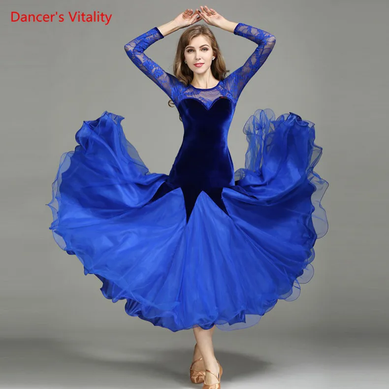 New Lace Velvet Ballroom Dance Dress Women Latin Dance Ballroom Waltz Dance Competition Practice Costumes Big Swing Dress
New Lace Velvet Ballroom Dance Dress Women Latin Dance Ballroom Waltz Dance Competition Practice Costumes Big Swing Dress
