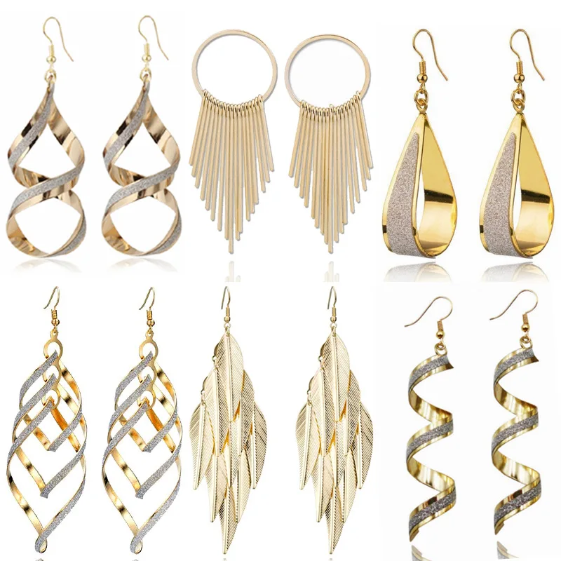 New Bohemian Geometric Drop Earrings Woman Vintage Spiral Frosted Metal Tassel Dangle Earring Female Punk Statement Jewelry
New Bohemian Geometric Drop Earrings Woman Vintage Spiral Frosted Metal Tassel Dangle Earring Female Punk Statement Jewelry