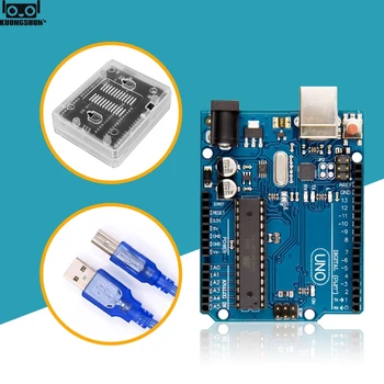 UNO R3 Official Box ATMEGA16U2+MEGA328P Chip For Arduino UNO R3 Development board
UNO R3 Official Box ATMEGA16U2+MEGA328P Chip For Arduino UNO R3 Development board