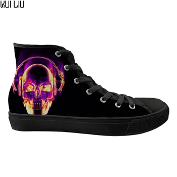 Customized Sneakers Black Cool 3D Skull Brand Designer Women Casual High Top Flats Shoes Ladies Spring Canvas Vulcanized Shoes
Customized Sneakers Black Cool 3D Skull Brand Designer Women Casual High Top Flats Shoes Ladies Spring Canvas Vulcanized Shoes