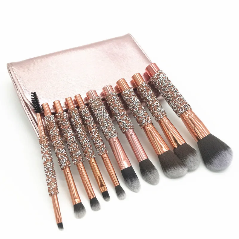 2019 New high quality 10 pieces/sets professional makeup brush gradual setting diamond sleeve brush tool with pu bag
2019 New high quality 10 pieces/sets professional makeup brush gradual setting diamond sleeve brush tool with pu bag