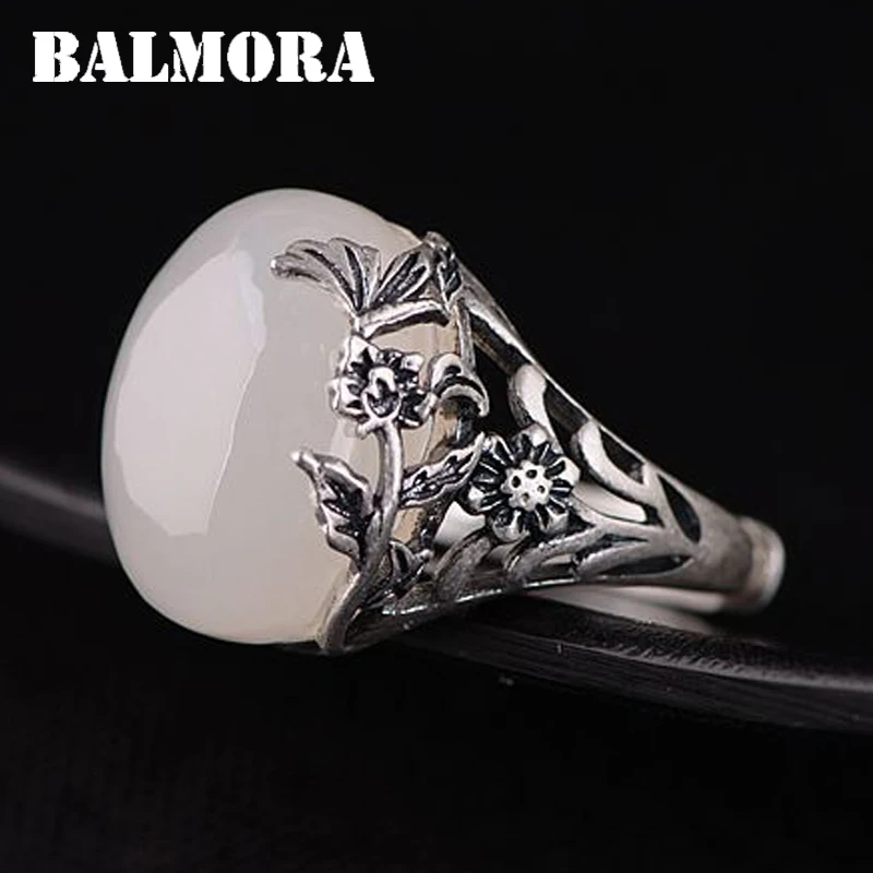 BALMORA 100% Real 990 Pure Silver Chalcedony Flower Hollow Open Rings for Women Retro Fashion Jewelry Anillos TRS22303
BALMORA 100% Real 990 Pure Silver Chalcedony Flower Hollow Open Rings for Women Retro Fashion Jewelry Anillos TRS22303
