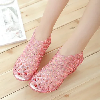 Brand New Women's Birds Nest Style Jelly Shoes Outdoor Elegant Crystal Sandals Hollow Out Female Summer Sandali Donna Tacco
Brand New Women's Birds Nest Style Jelly Shoes Outdoor Elegant Crystal Sandals Hollow Out Female Summer Sandali Donna Tacco