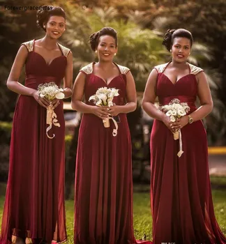 Burgundy Bridesmaid Dresses A Line Chiffon Summer Country Garden Wedding Party Guest Maid of Honor Gowns Plus Size Custom Made 
Burgundy Bridesmaid Dresses A Line Chiffon Summer Country Garden Wedding Party Guest Maid of Honor Gowns Plus Size Custom Made