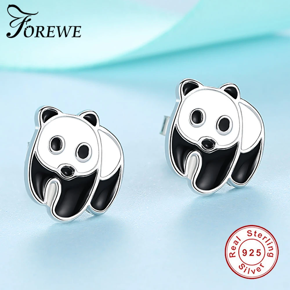FOREWE White & Black Enamel Panda Earring Cute Animal 925 Sterling Silver Stud Earrings for Women Girls Kids Fashion Jewelry
FOREWE White & Black Enamel Panda Earring Cute Animal 925 Sterling Silver Stud Earrings for Women Girls Kids Fashion Jewelry