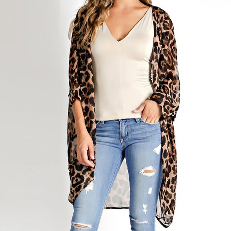 2019 Spring new Leopard Coat Long Trench Women Long Sleeve Outwear Cardigan Coat Ladies Casual Autumn Femme Shirt Tops Plus Size
2019 Spring new Leopard Coat Long Trench Women Long Sleeve Outwear Cardigan Coat Ladies Casual Autumn Femme Shirt Tops Plus Size