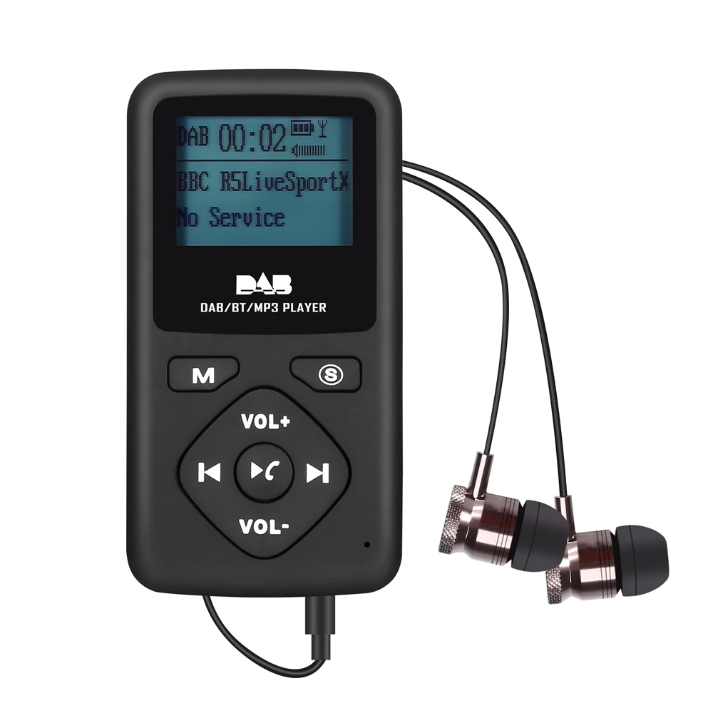 Portable DAB/DAB+ Radio Mini Pocket Digital Radios Receiver Bluetooth 4.0 LCD Screen Players with 3.5mm Earphone Support TF-Card
Portable DAB/DAB+ Radio Mini Pocket Digital Radios Receiver Bluetooth 4.0 LCD Screen Players with 3.5mm Earphone Support TF-Card