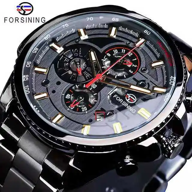 Forsining Three-dial Calendar Stainless Steel Men's Waterproof Multifunctional Automatic Mechanical Meter Relogio Masculino
Forsining Three-dial Calendar Stainless Steel Men's Waterproof Multifunctional Automatic Mechanical Meter Relogio Masculino