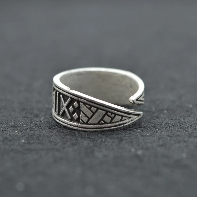 1pcs Antique Silver Viking Ring Nordic Rune Rings Handmade Men Adjustable Rings Norse Mythology Viking Jewelry RG37 23