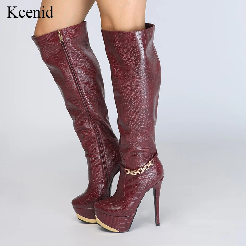 Kcenid Plus size 34-47 new fashion chain decoration over the knee boots round toe platform boots sexy high heels nightclub shoes
Kcenid Plus size 34-47 new fashion chain decoration over the knee boots round toe platform boots sexy high heels nightclub shoes