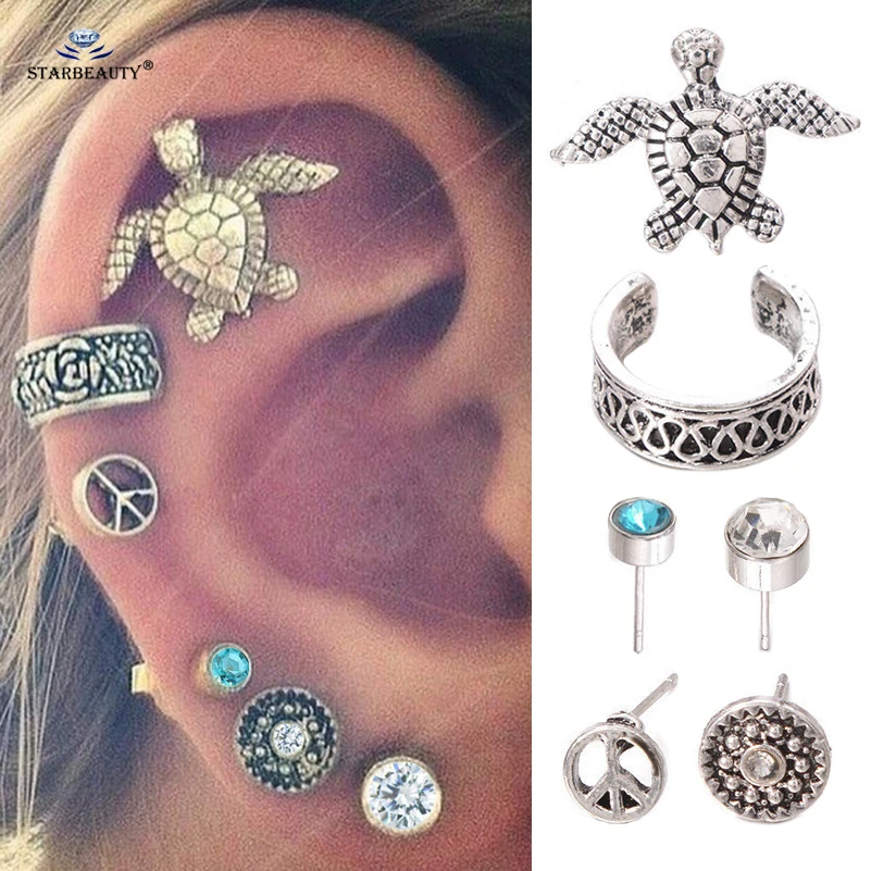 6pcs/lot Blue Bijoux Turtle Ear Piercing Helix Piercing Orelha Rose Ear Cuff Stud Earrings Pircing Tragus Peaceful Body Jewelry
6pcs/lot Blue Bijoux Turtle Ear Piercing Helix Piercing Orelha Rose Ear Cuff Stud Earrings Pircing Tragus Peaceful Body Jewelry