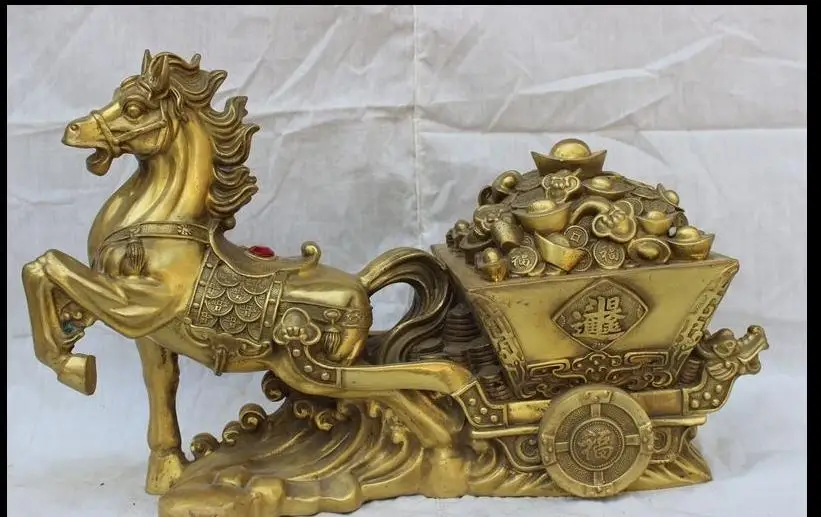 671115311++16" Chinese Brass Folk Year Zodiac Running Horse Carry Wealth Treasure Statue
671115311++16" Chinese Brass Folk Year Zodiac Running Horse Carry Wealth Treasure Statue