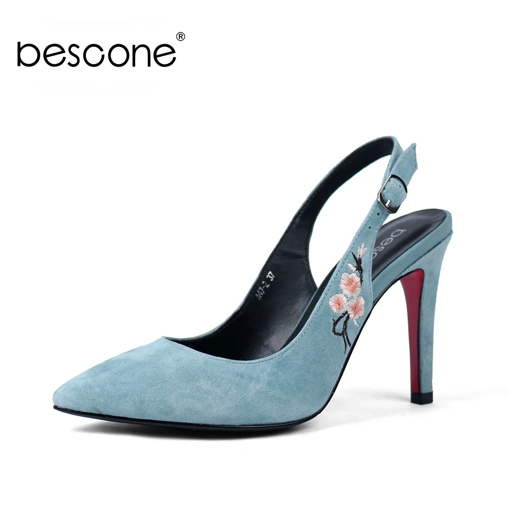BESCONE Sexy Pointed Toe Woman Sandals High Quality Kid Suede Embroider Shoes New 10cm Thin Heel Buckle Strap Ladies Sandals A47
BESCONE Sexy Pointed Toe Woman Sandals High Quality Kid Suede Embroider Shoes New 10cm Thin Heel Buckle Strap Ladies Sandals A47