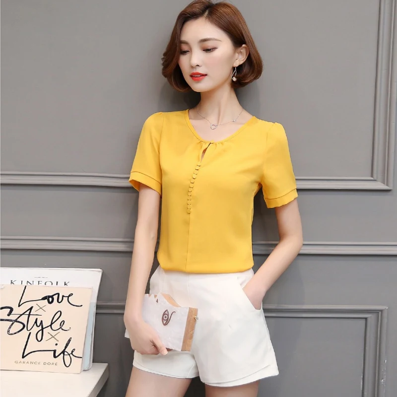 Elegant Women's Casual Chiffon Blouse Ladies Solid Blouses Short Sleeve Office Shirt OL White Tops Size S-XXXL
Elegant Women's Casual Chiffon Blouse Ladies Solid Blouses Short Sleeve Office Shirt OL White Tops Size S-XXXL