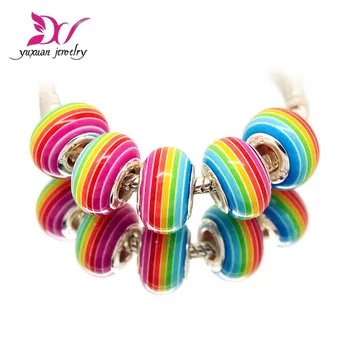 10 rainbow colors 14mm Acrylic Silver Cord Big Hole Loose Beads Fit European Jewelry Bracelet Charms DIY 10pcs perlas
10 rainbow colors 14mm Acrylic Silver Cord Big Hole Loose Beads Fit European Jewelry Bracelet Charms DIY 10pcs perlas
