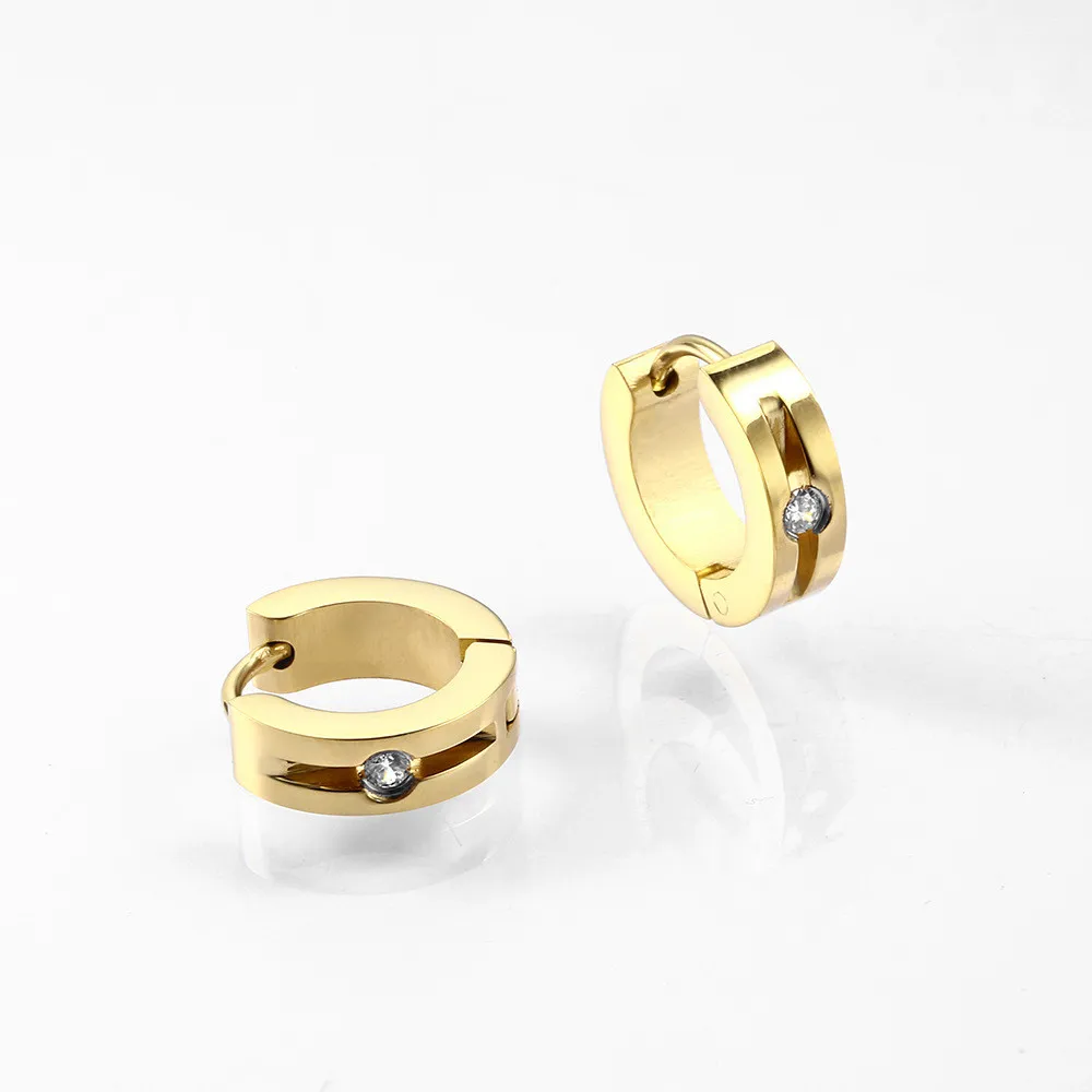 Fashion gold earrings men women crystal cubic zirconia earrings stainless steel jewellery simple silver women accessories
Fashion gold earrings men women crystal cubic zirconia earrings stainless steel jewellery simple silver women accessories