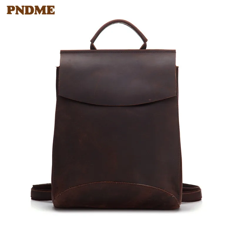 PNDME simple crazy horse cowhide ladies backpack vintage casual high quality genuine leather waterproof designer women bookbag
PNDME simple crazy horse cowhide ladies backpack vintage casual high quality genuine leather waterproof designer women bookbag