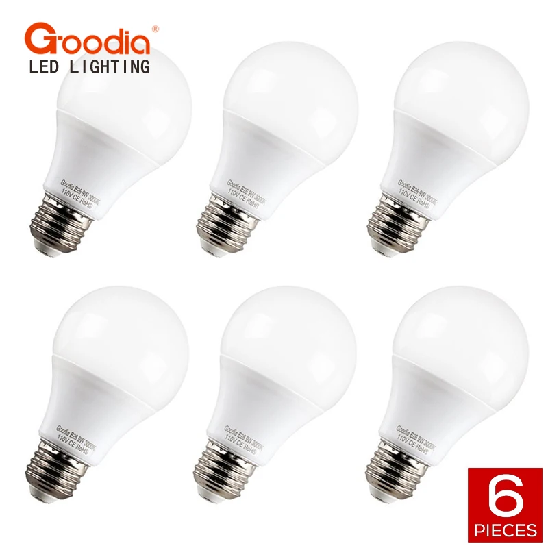 A19 LED Bulb,9W (60W equivalent), 3000K 700lm LED Light Bulbs, E26/E27 Medium Base, Energy Star, Soft White, Set of 6 Pack
A19 LED Bulb,9W (60W equivalent), 3000K 700lm LED Light Bulbs, E26/E27 Medium Base, Energy Star, Soft White, Set of 6 Pack