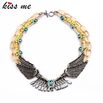 KISS ME Exaggerated layered Necklace Indian Jewelry Fashion Wings Collares Vintage Women Necklace
KISS ME Exaggerated layered Necklace Indian Jewelry Fashion Wings Collares Vintage Women Necklace